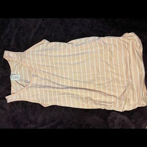 -MATERNITY- large striped pink and white tank top